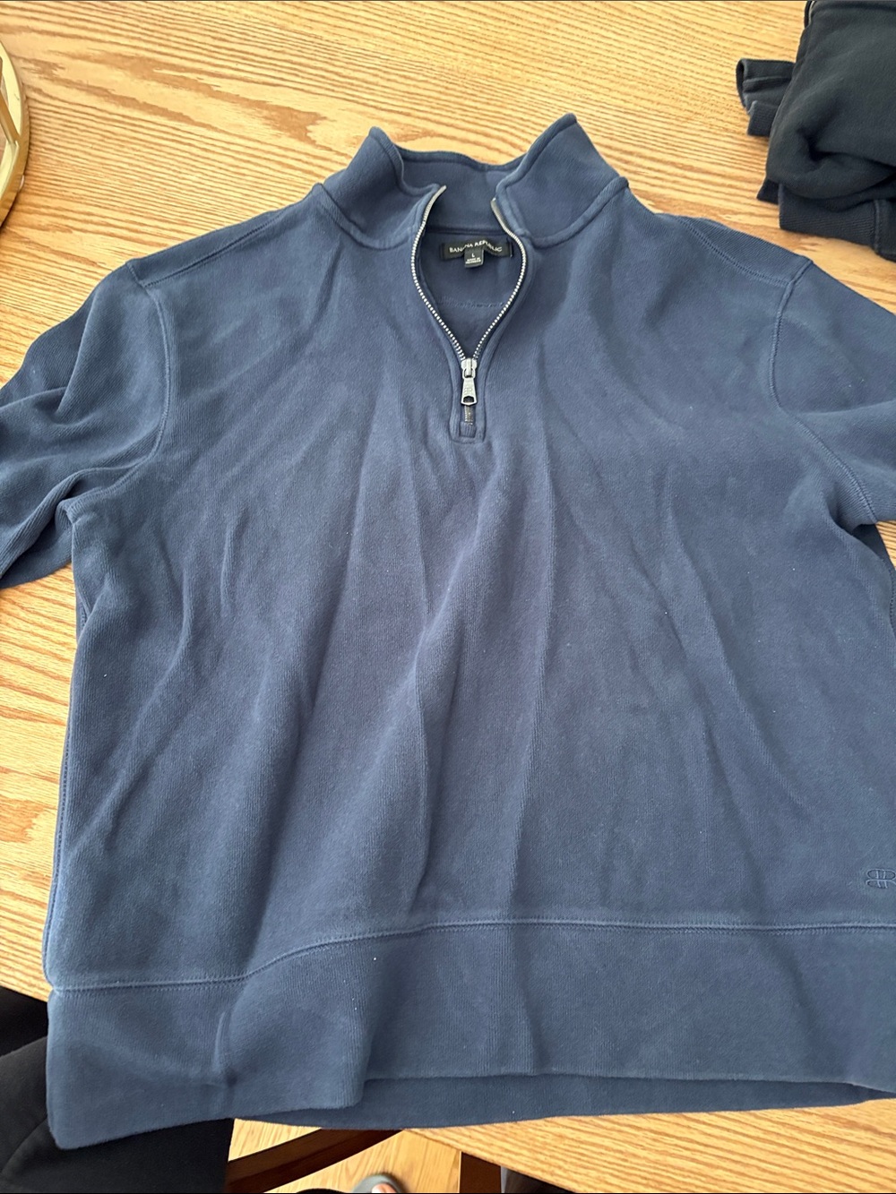 Men's Quarter-Zip Navy Pullover Sweater